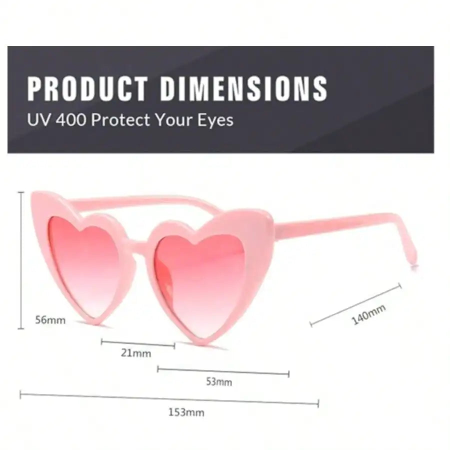 Heart Shaped Cat Eye Sunglasses – Women's Retro Mod Style Fashion Sunglasses Qme