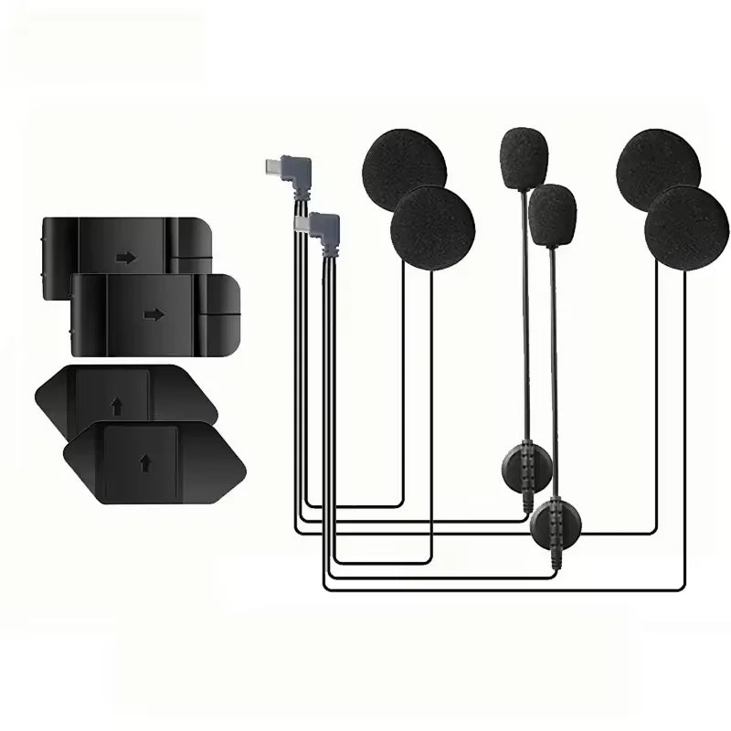 EJEAS V6 PRO+ Type-C Motorcycle Helmet Bluetooth Headset Helmet Bluetooth Intercom Qst Headset Clip 2Set