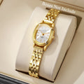 Women's Golden Oval Retro Small Watch – Slim Steel Strap Fashion Watch Qme Gold Without Box