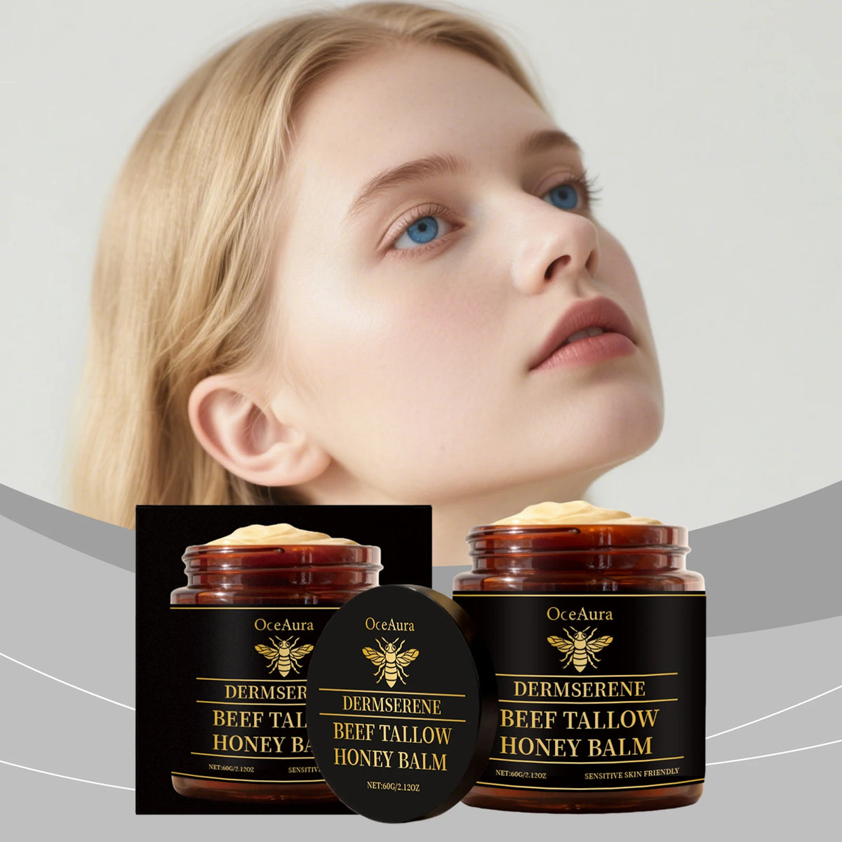 OceAura Beef Tallow & Raw Honey Face Body Cream – 60g Face & Body Cream Qst