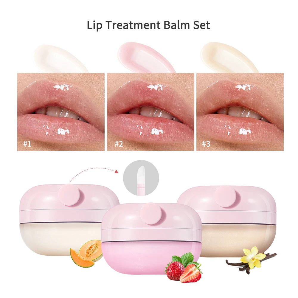 Lakerain Nourish Lip Balm Set – Hydrate, Plump & Exfoliate Lip Treatment Set Qst