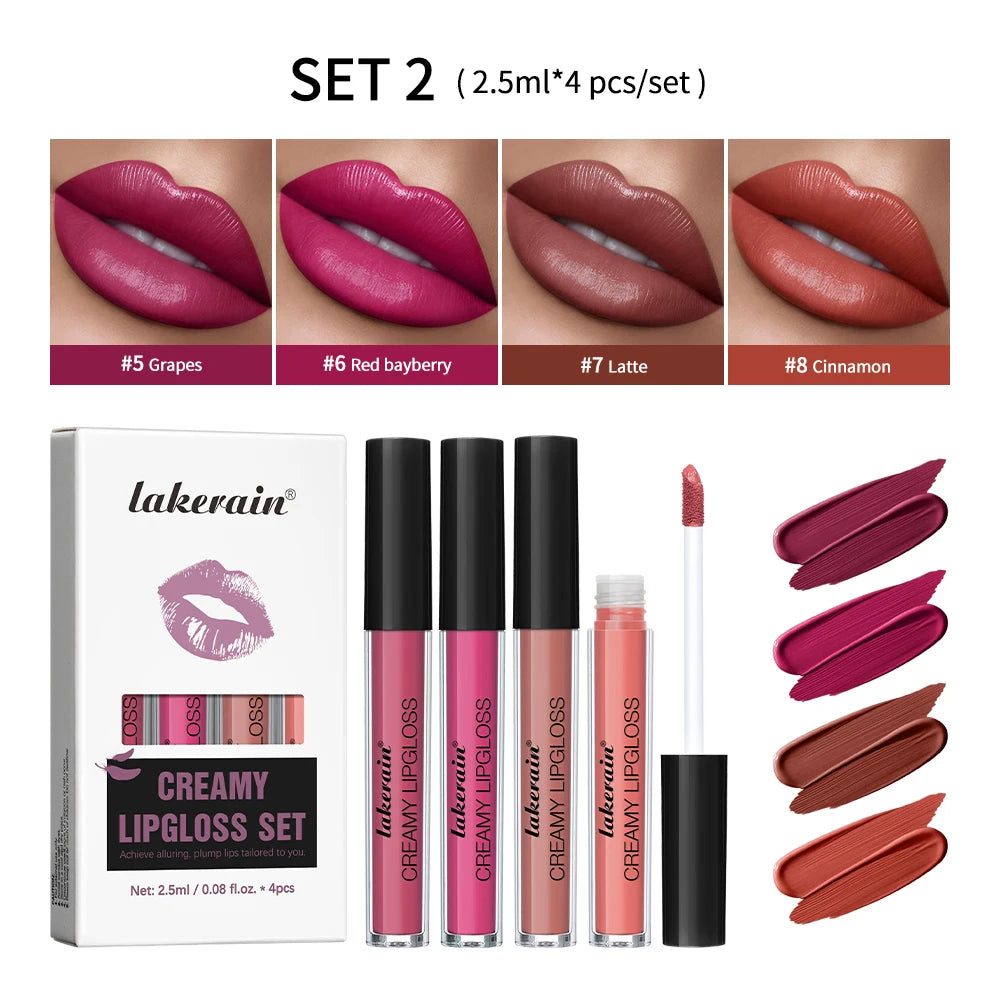 ibcccndc Korean Matte Lip Gloss Set – Long-Lasting Lip Tint Matte Lip Gloss Set Qst SET 2
