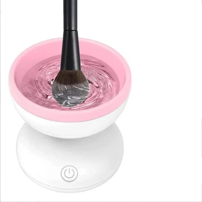 Electric Makeup Brush Cleaner Machine – Auto Spin & Dry Brush Cleaner Machine Qst White