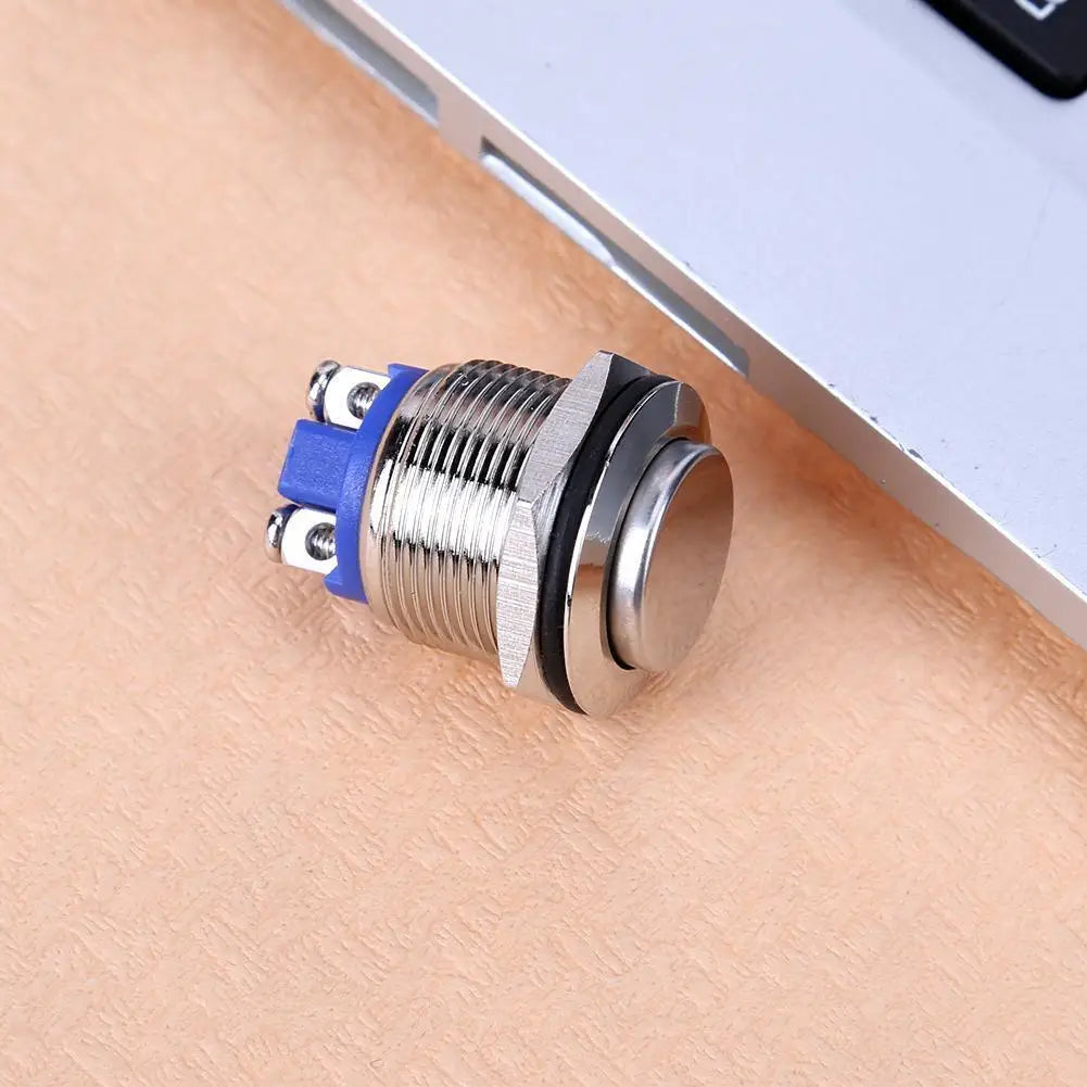 12V Waterproof Metal Push Button Switch – Silver Stainless Push Button Switch Qme Default Title