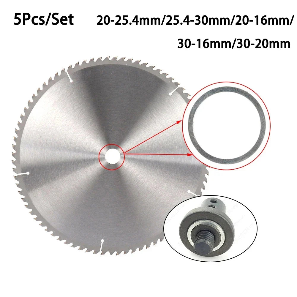 Circular Saw Blade Reducing Rings – 5-Piece Conversion Set Saw Blade Adapter Rings Qme
