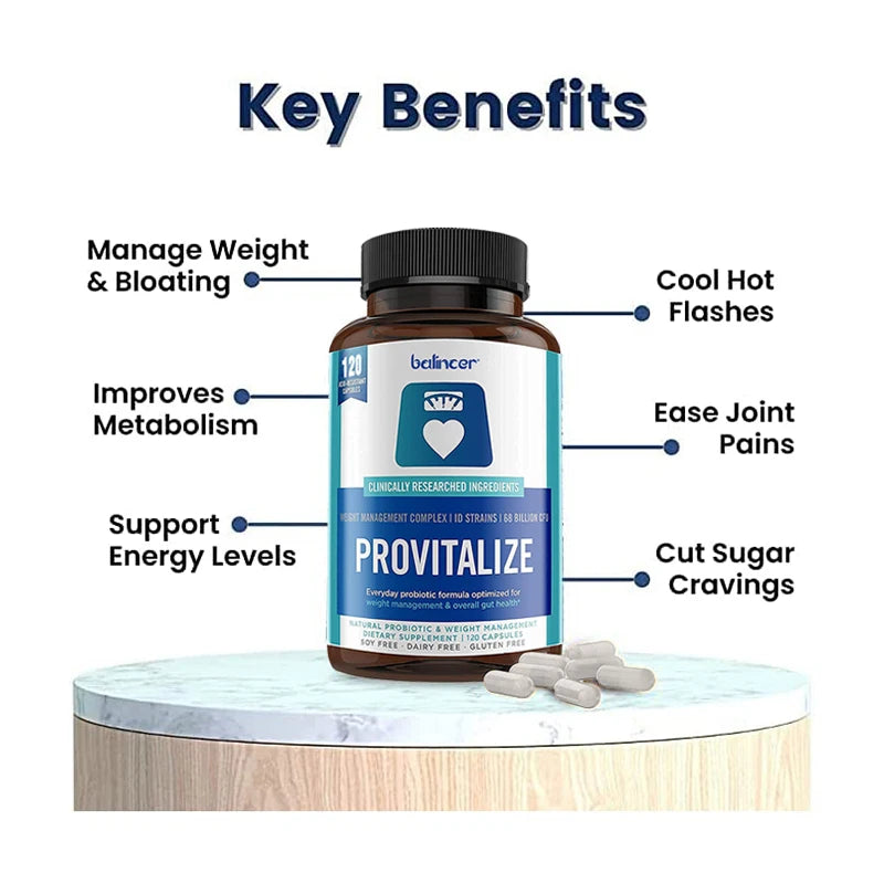 Provitalize Probiotic Capsules – Moringa, Gut & Immune Support Probiotic Supplement Qst