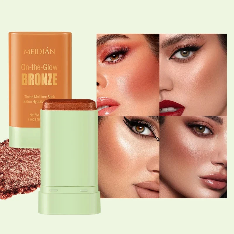 Qme Waterproof Powder Blush Stick – 4 Vibrant Shades Powder Blush Stick Qme