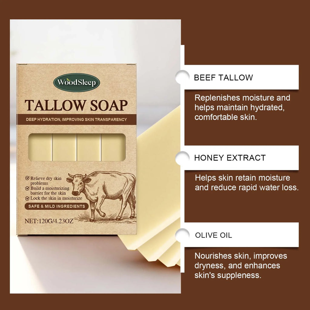 OceAura Grass-Fed Beef Tallow Soap Bar – Face & Body Natural Soap Bar Qst
