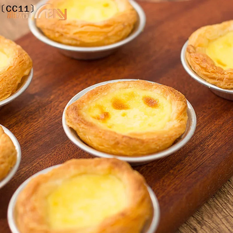 Non-Stick Aluminum Egg Tart Mold Flower Shape | Reusable Baking Mold Qme