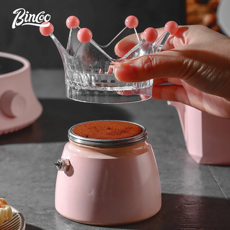 Bincoo Crown Moka Pot Coffee Distributor & Tamping Tool Coffee Distributor Tool Qst