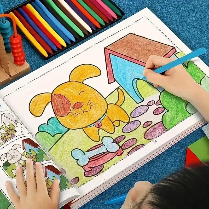 Kids 46-Page Drawing Painting Coloring Book | Educational Art Kids Activity Book Qme