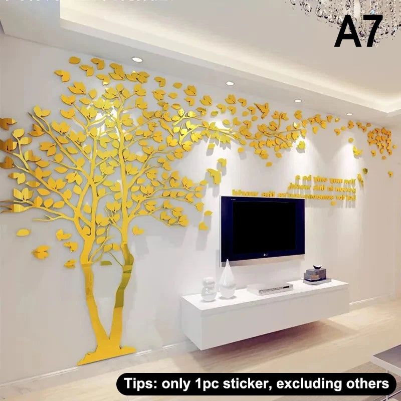 3D Acrylic Tree Wall Stickers – Self-Adhesive Wall Decal Wall Decal Sticker Qst A7