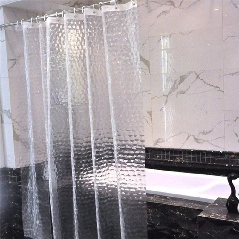 3D Transparent Shower Curtain 180x180cm Thick PEVA Waterproof Shower Curtain Qme