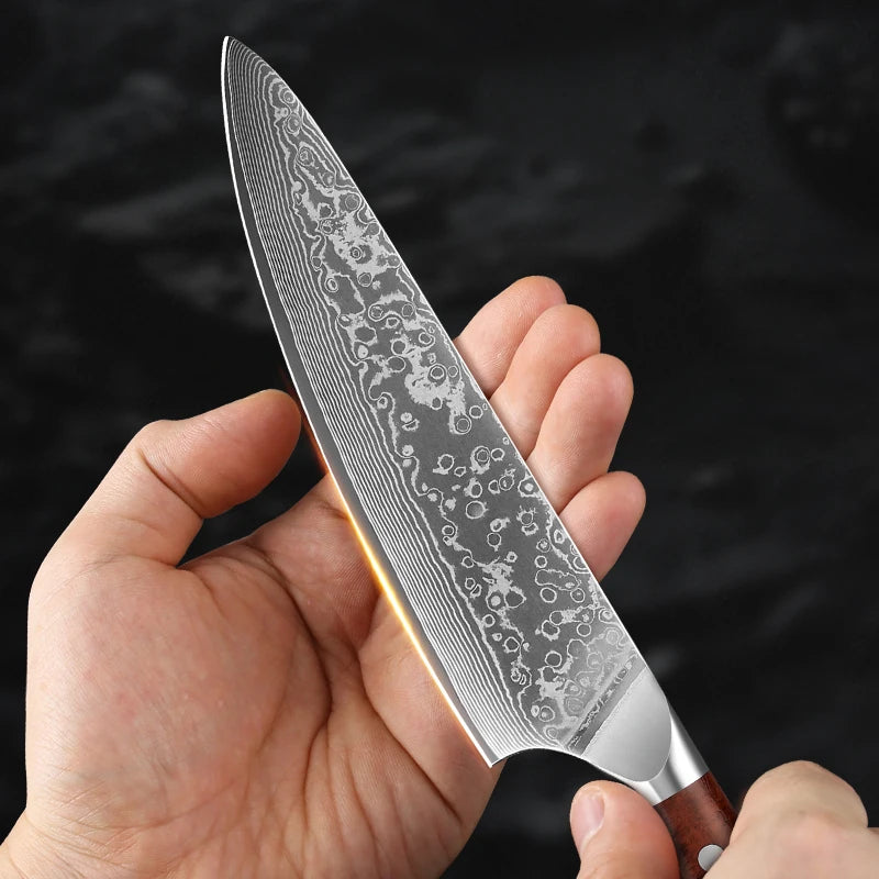 4-Piece Damascus Steel Knife Set – 67-Layer Rosewood Handle Damascus Knife Set Qst