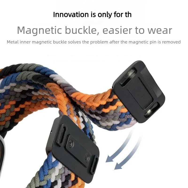 Elastic Nylon Braided Magnetic Watch Strap | 26 Colors Watch Band Qme