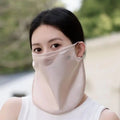 Women's UV Sun Face Cover – Cooling Ice Silk Neck Mask Sun Protection Mask Qst Pink