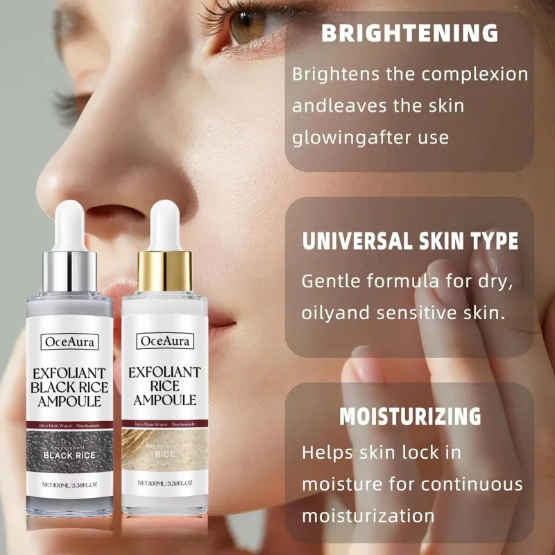 Black & White Rice Exfoliating Essence – Brightening Facial Serum Facial Exfoliating Essence Qme