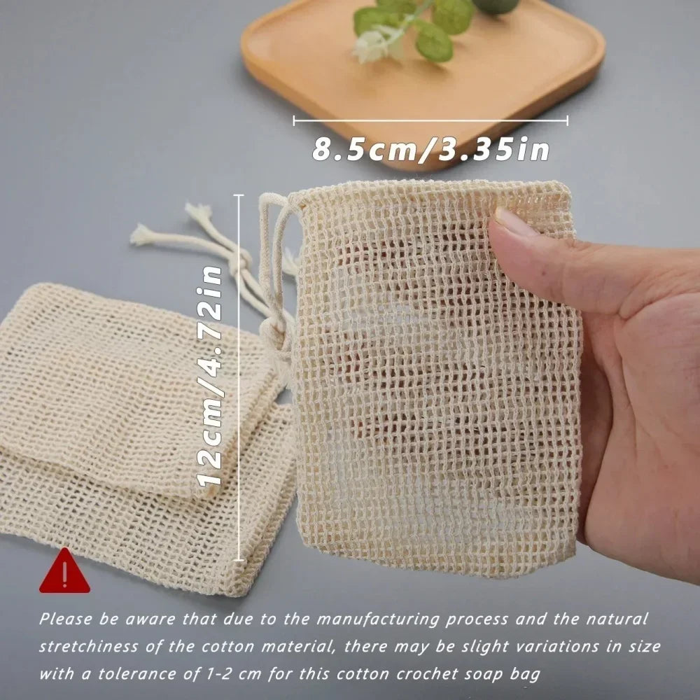 Eco-Friendly Cotton Soap Saver Foam Bag – Reusable & Portable Soap Saver Bag Qme