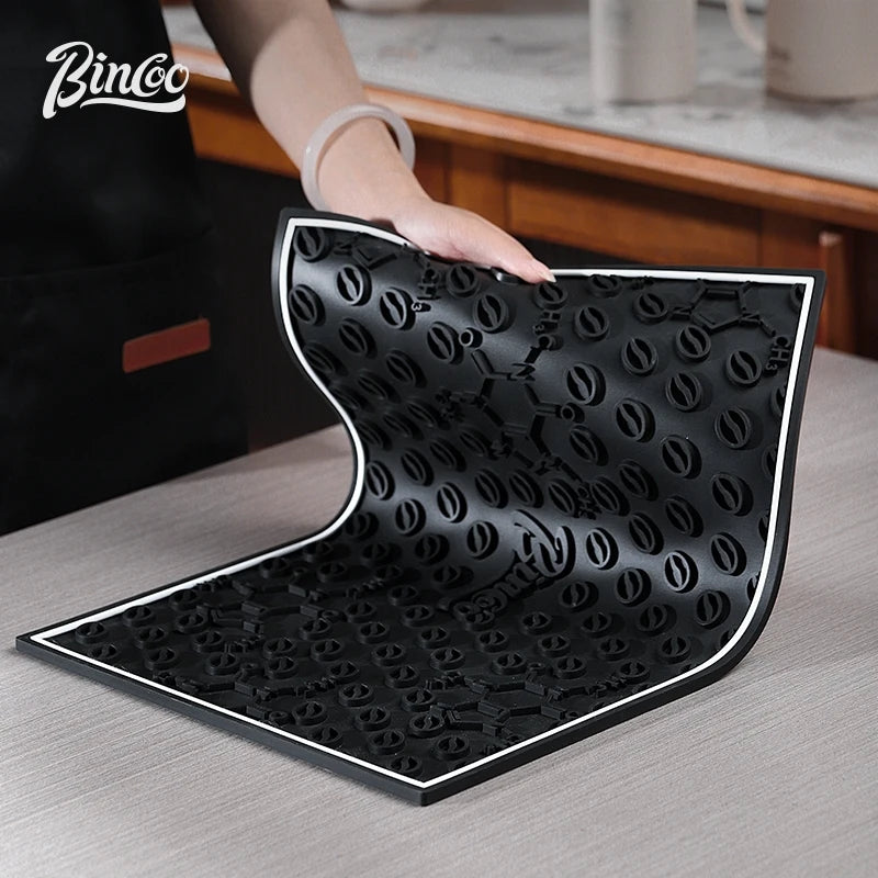Bincoo Coffee Workstation Mat – Drip Tray & Tamping Pad Coffee Workstation Mat Qst