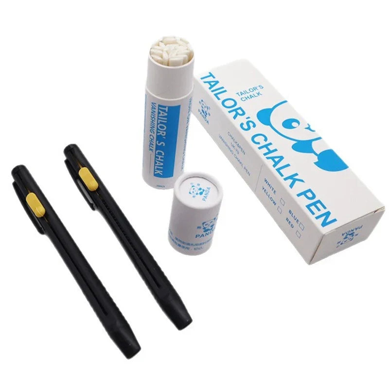 Heat-Erasable Chalk Pencil Set – 2 Pens & 20 Refills for Sewing Fabric Chalk Marker Set Qme