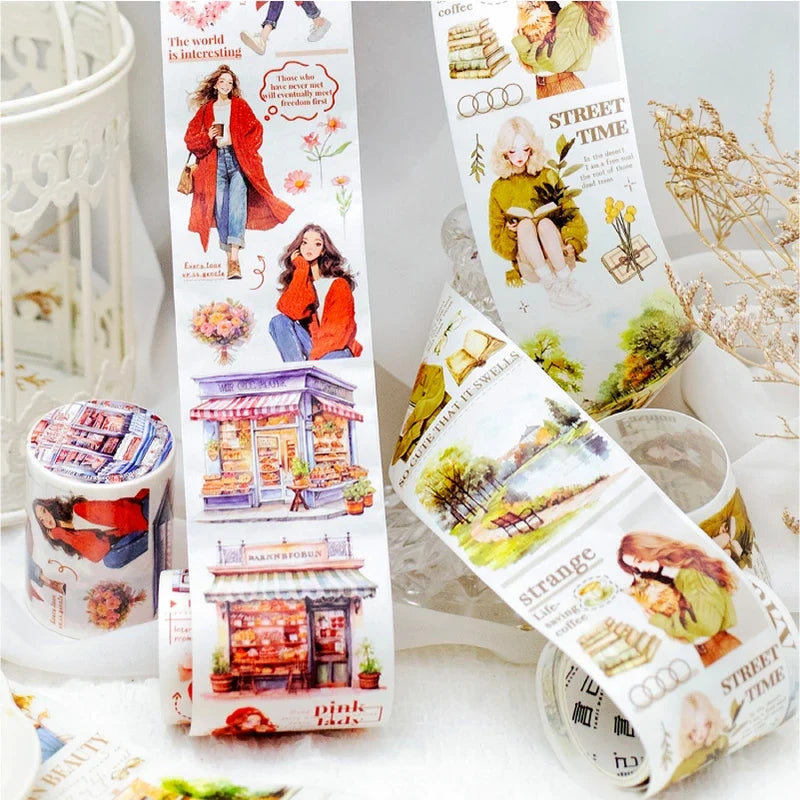 Watercolor Forest Girl Washi Tape – Junk Journal & Collage Decorative Washi Tape Qme