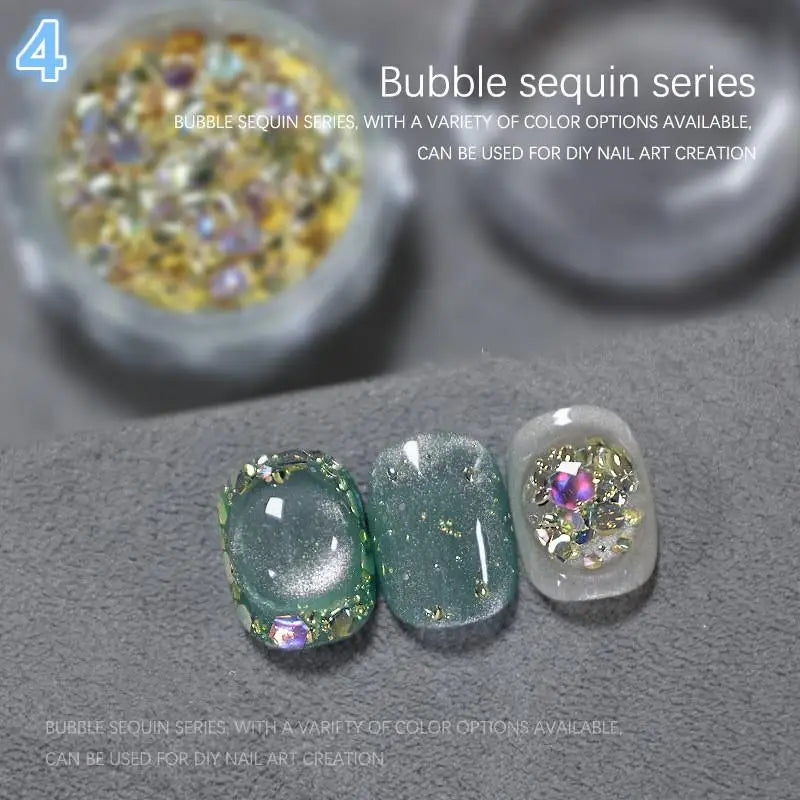 Hexagonal Glitter Sequin Nail Art Jar – Bubble & Mixed Glitter Nail Art Glitter Qst 4