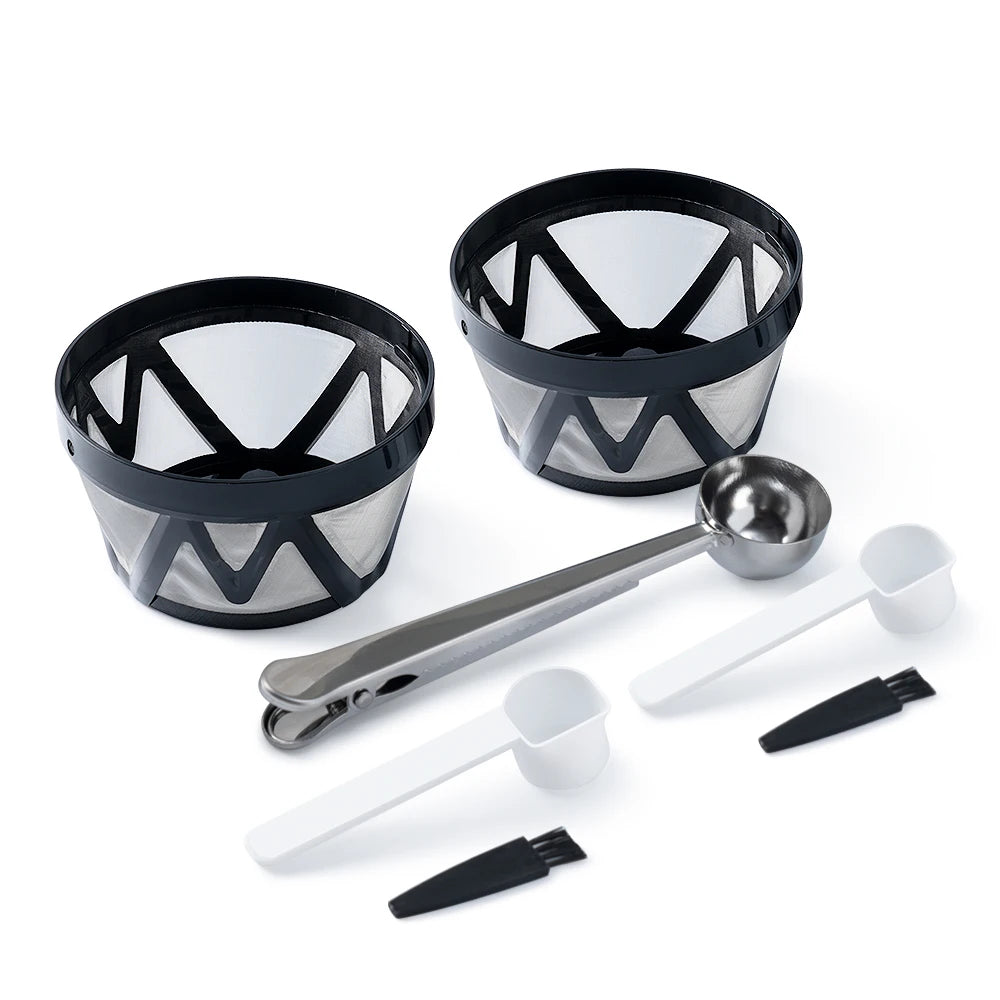 Reusable Basket Coffee Filter for Mr. Coffee 8–12 Cup, 2 Pack Coffee Filter Qst 2Basket1Spoon