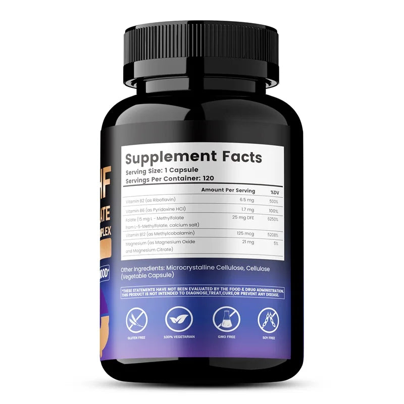 5-MTHF Methylfolate 15mg – Energy, Brain & Mood Support Methylfolate Supplement Qst