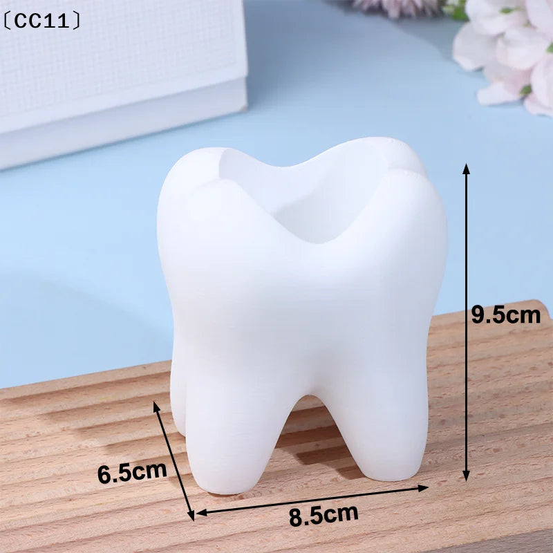 Tooth-Shaped Toothbrush & Makeup Brush Holder Organizer Bathroom Organizer Qme