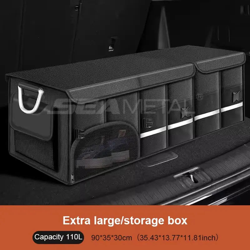 SEAMETAL Foldable Car Trunk Organizer – Waterproof Oxford Box Car Trunk Organizer Qme 110L
