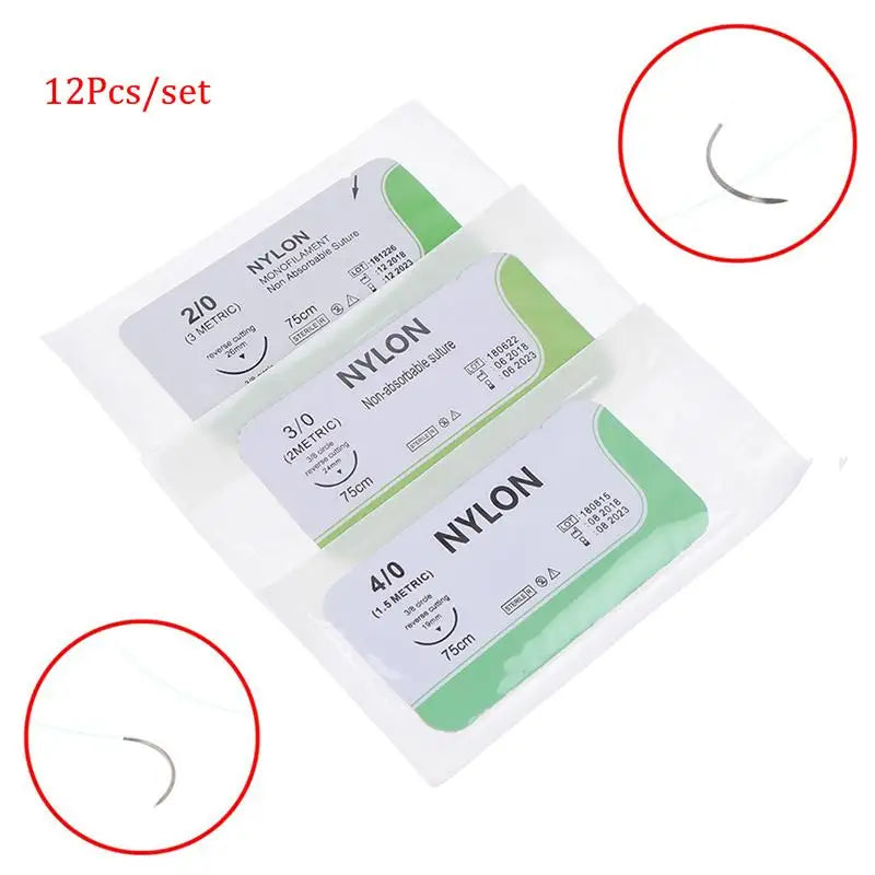 Nylon Suture Practice Kit Sizes 2-0 3-0 4-0 with Sterile Needles Suture Practice Kit Qme