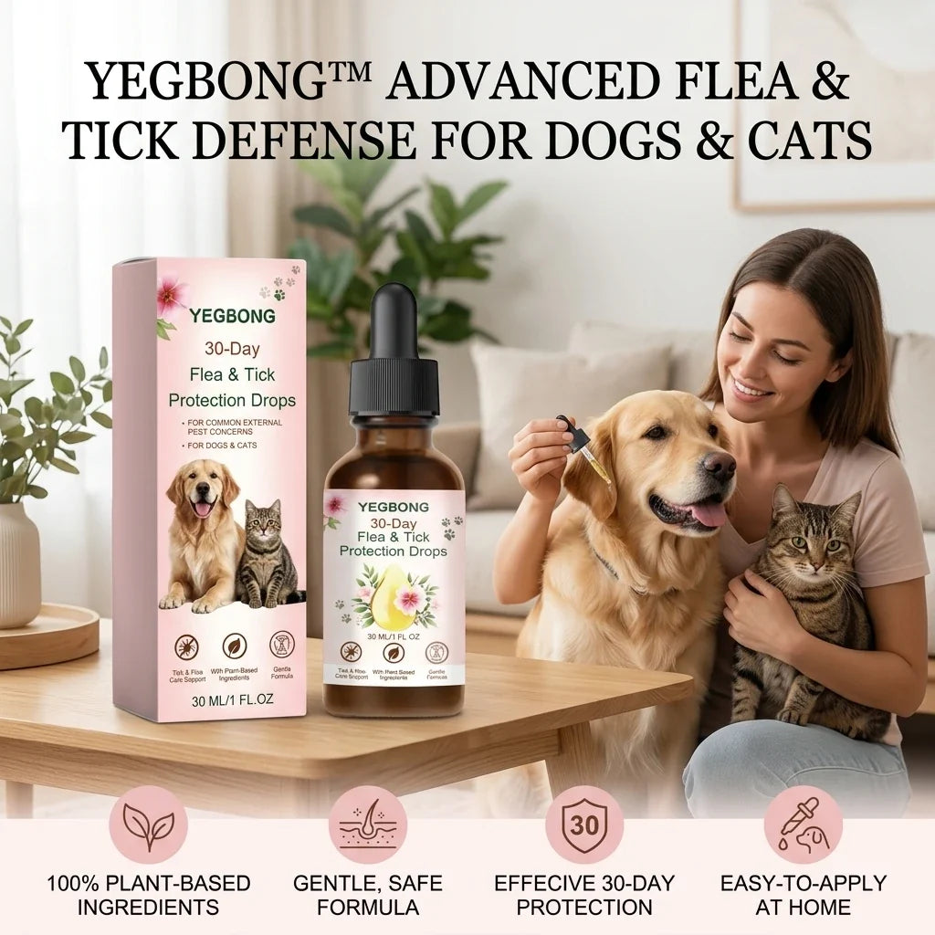 Pet Flea & Tick Repellent Spot-On Drops for Dogs & Cats Flea Tick Repellent Drops Qme