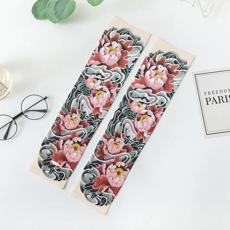 Women's UV Protection Sun Gloves Long Finger Sleeves – 6 Colors UV Sun Arm Sleeves Qme style3 One Size