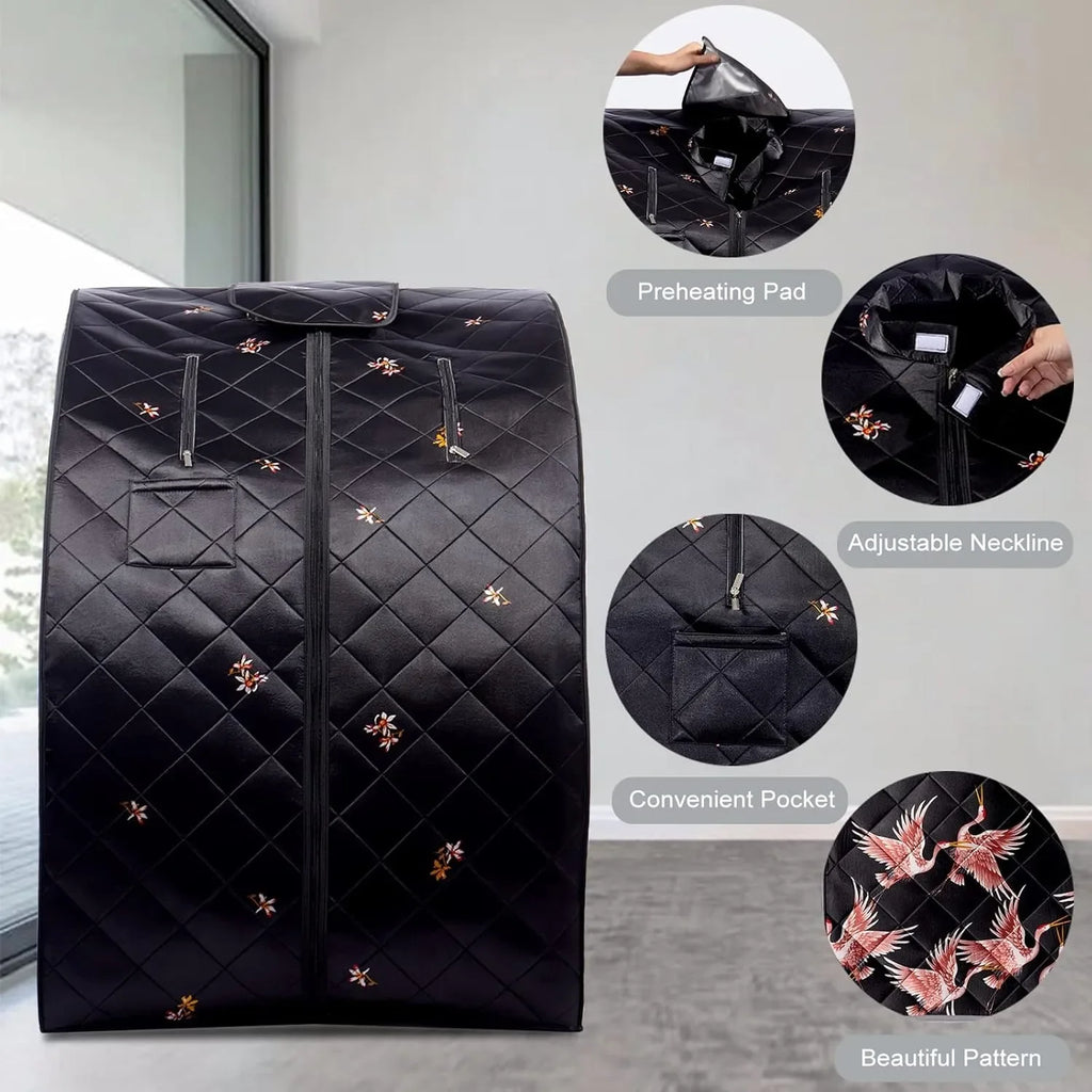 Far Infrared Sauna Tent – 1-Person Home Spa + Heated Foot Pad Infrared Sauna Tent Qst