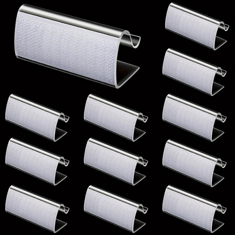 12-Pack Transparent Table Skirt Clips – Indoor & Outdoor Table Skirt Clips Qme 12pcs