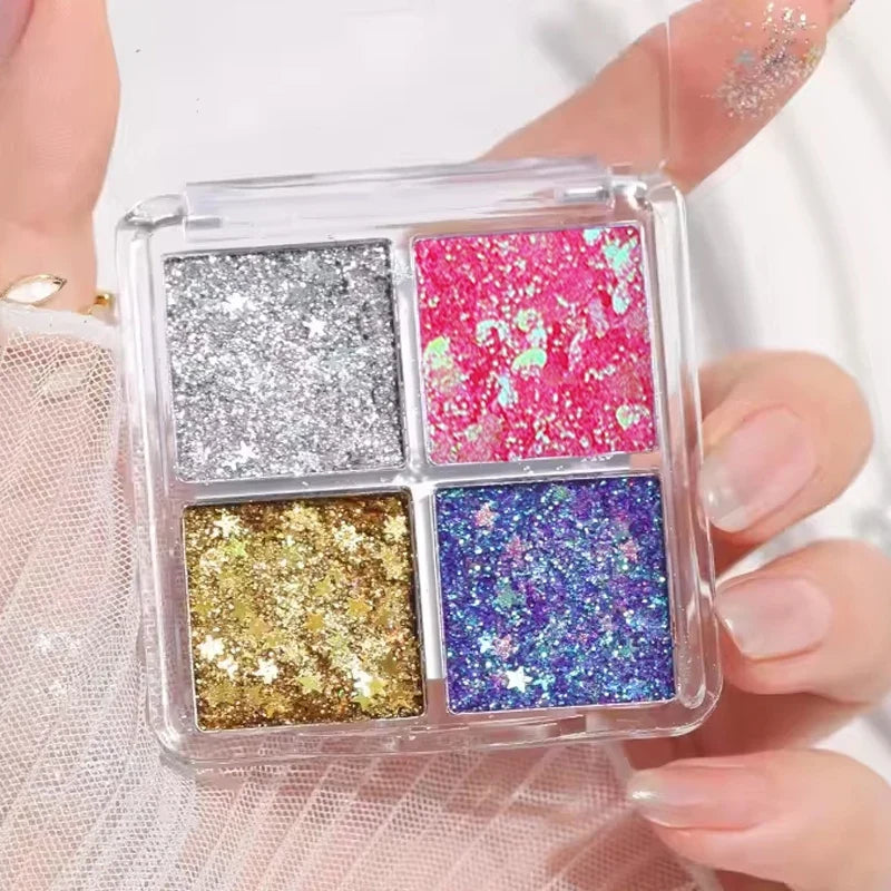 Sparkling Diamond 4-Pan Eyeshadow Palette – Pumpkin & Cherry Eyeshadow Palette Qme