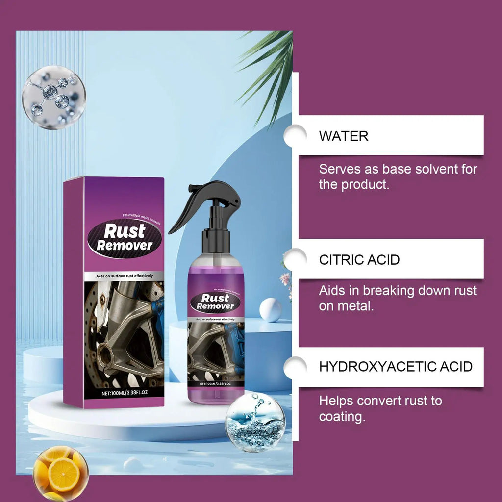 Metal Rust Remover Spray – Iron & Brake Dust Converter 100ml Rust Converter Spray Qme