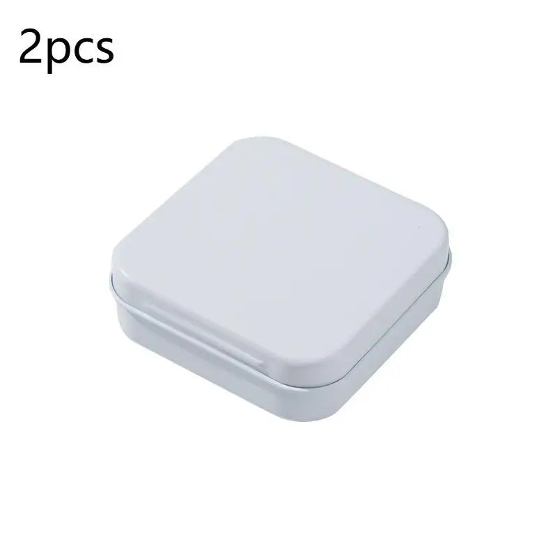Square Flip Tin Box – Portable Jewelry & Small Item Organizer Portable Storage Tin Qme A6