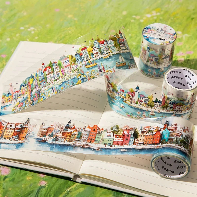 Watercolor Fairy Tale Washi Tape – 6 Colors for Journaling Decorative Washi Tape Qme