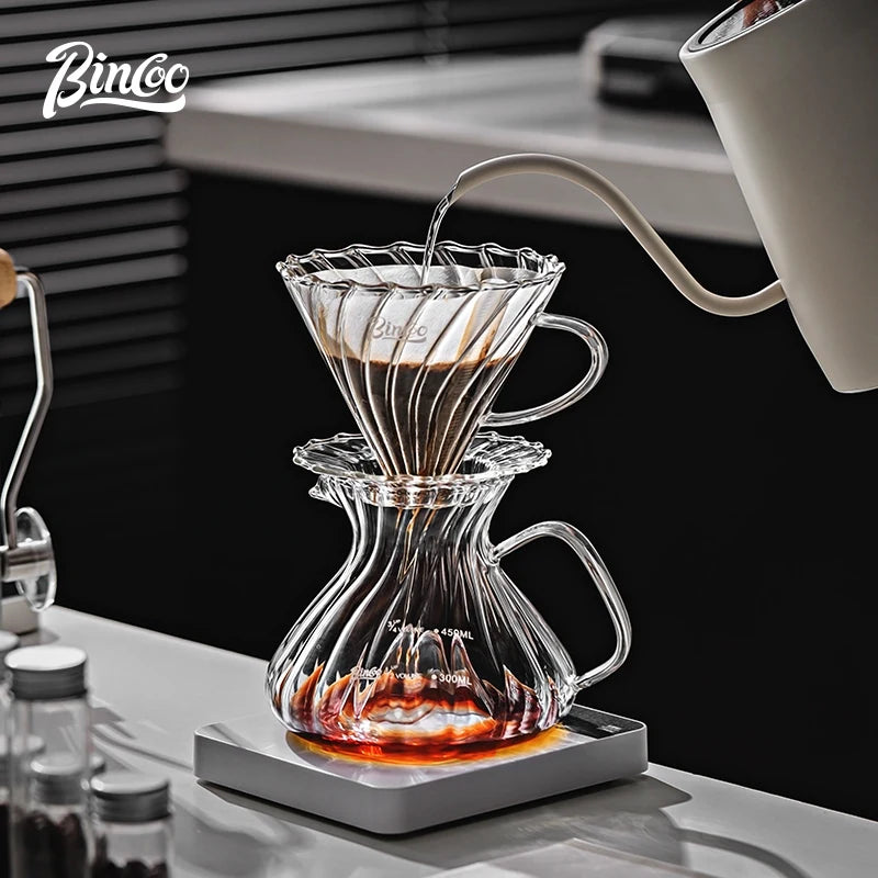 Bincoo Borosilicate Glass Pour Over Coffee Server Carafe Pour Over Coffee Server Qst