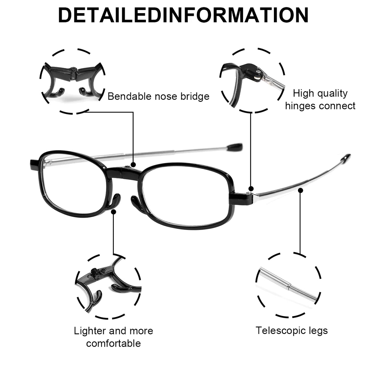 VOPHA Foldable Blue Light Blocking Reading Glasses – Unisex Reading Glasses Qst