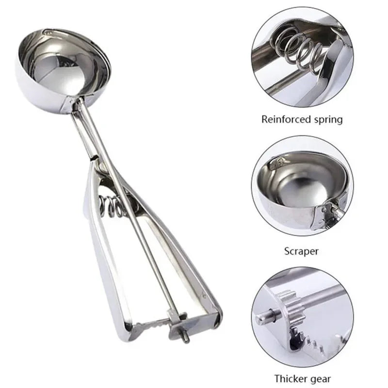 Stainless Steel Ice Cream Scoop & Fruit Spoon | Kitchen Tool Kitchen Scoop Tool Qst