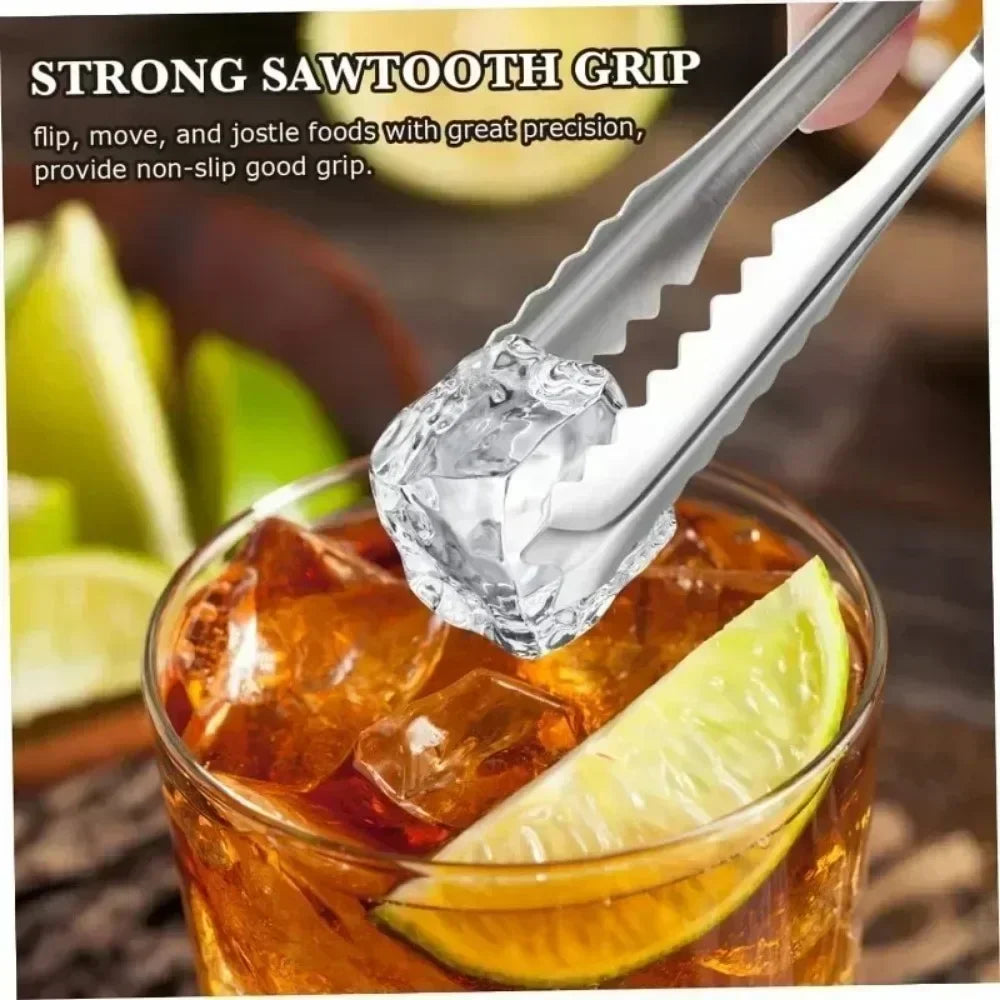 Stainless Steel Kitchen Tongs – Ice, Bread, Cake & Salad Clamps Kitchen Serving Tongs Qme