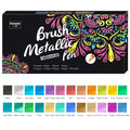 24 Colors Metallic Marker Pens – Waterproof Permanent Paint Pens Metallic Paint Markers Qme 24-550BR