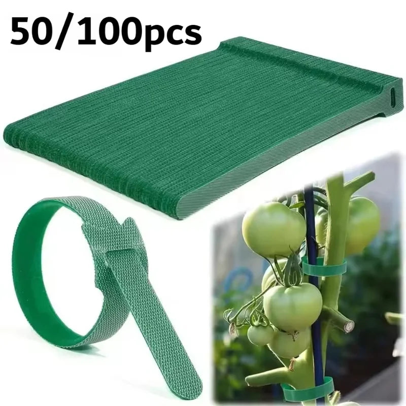 50/100pcs Reusable Nylon Plant Ties – Adjustable Garden Support Garden Plant Ties Qst