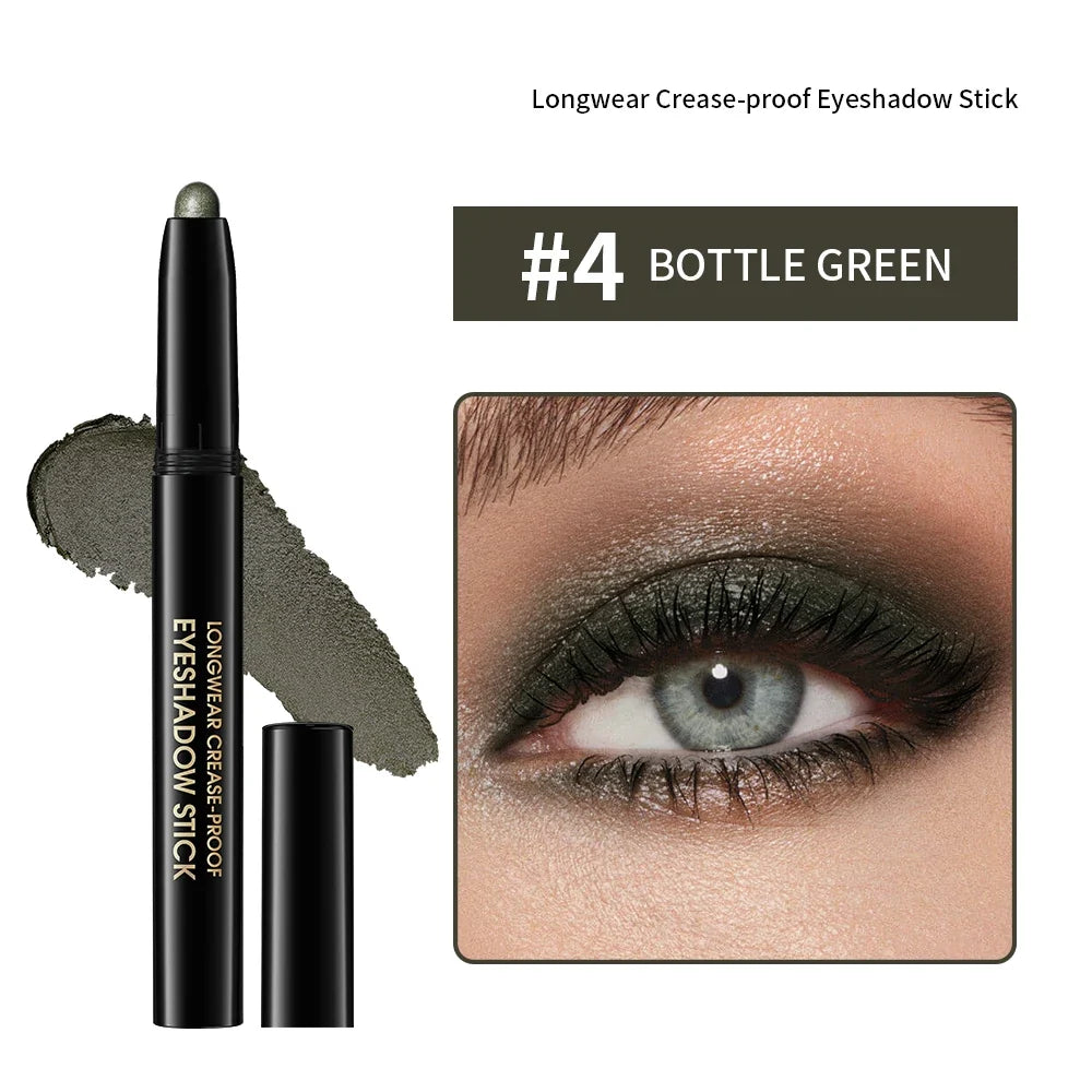 Cream Eyeshadow Stick – Gradient Eye Look, 10 Colors | Qme Cream Eyeshadow Stick Qme 04 Bottle Green 1.6g