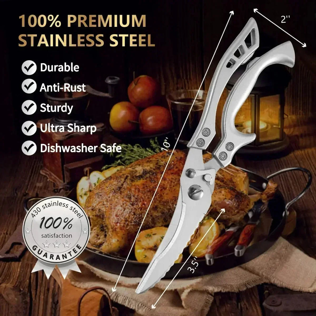 Heavy Duty Kitchen Shears – Ultra-Sharp Stainless Steel Poultry Scissors Kitchen Shears Qst