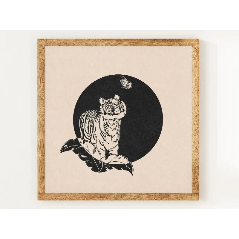 Yin Yang Cats Celestial Canvas Print – Boho Astrology Wall Art Canvas Wall Art Qst 2 20x30cm Unframed