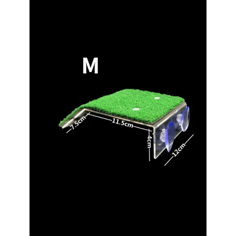 Turtle Basking Platform Floating Island Moss Climbing Ladder Reptile Basking Platform Qme