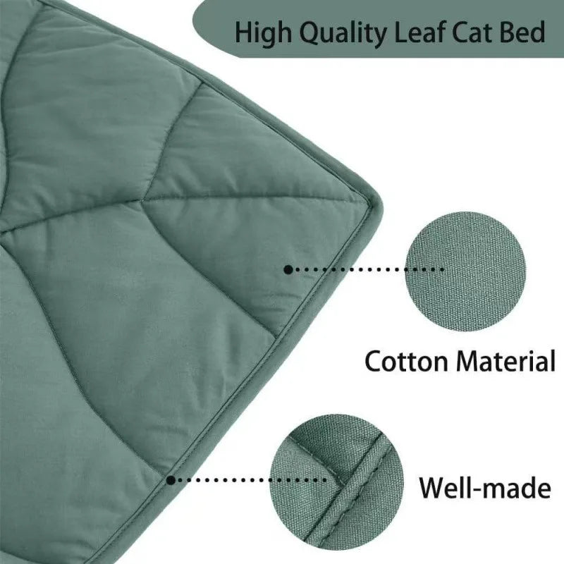 Leaf Shaped Cotton Pet Mat – Soft Warm Cat & Dog Bed Pad Pet Bed Mat Qst